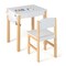 White Kids Art Table and Chair Set with Drawer Paper Roll and 2 Markers